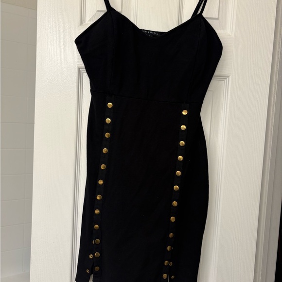 Haute Monde Dresses & Skirts - Haute Monde Black Mini Dress with Gold Buttons